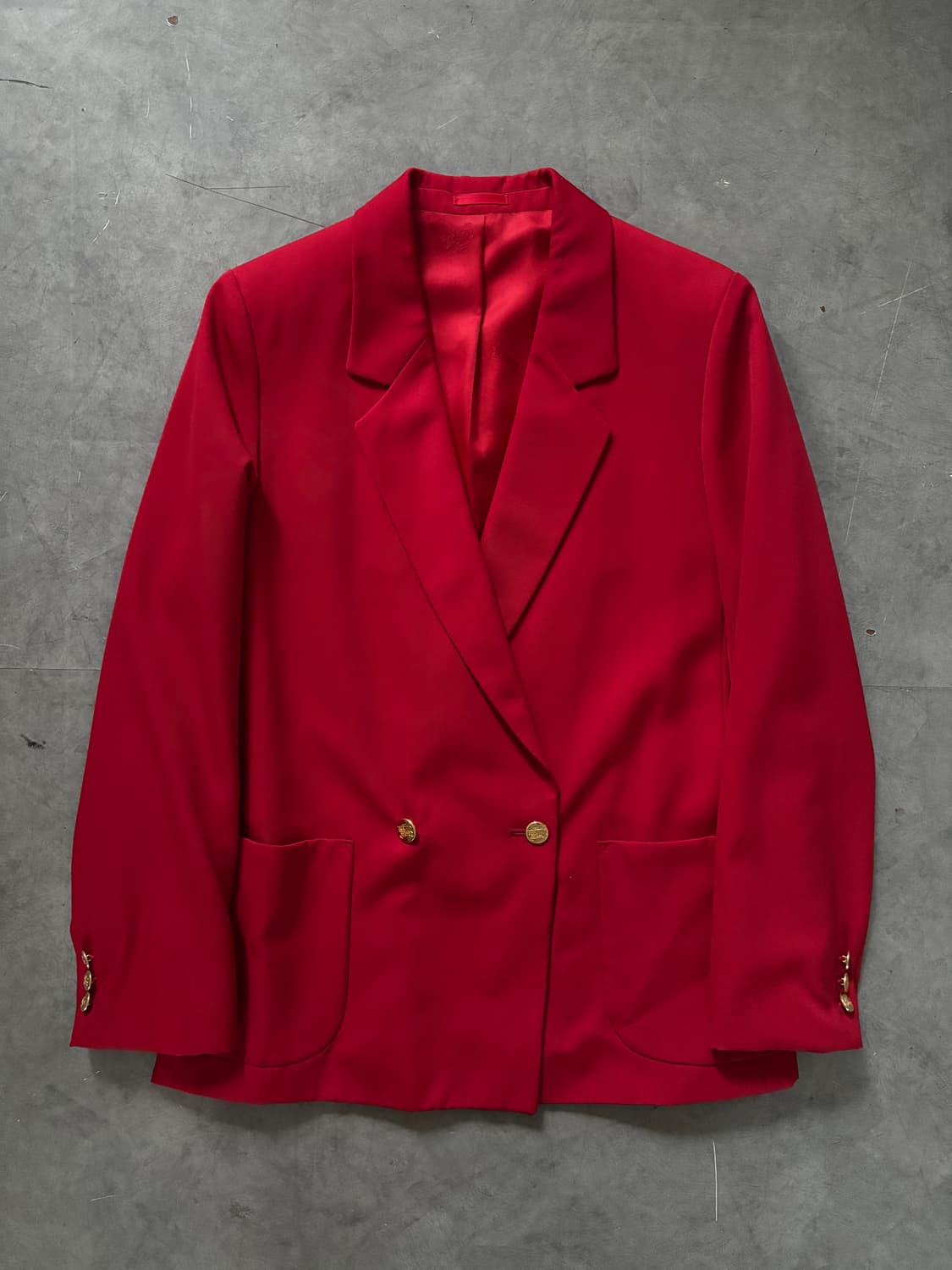 Burberry 버버리 레드컬러 금장버튼 울 더블 블레이저 상품이미지1