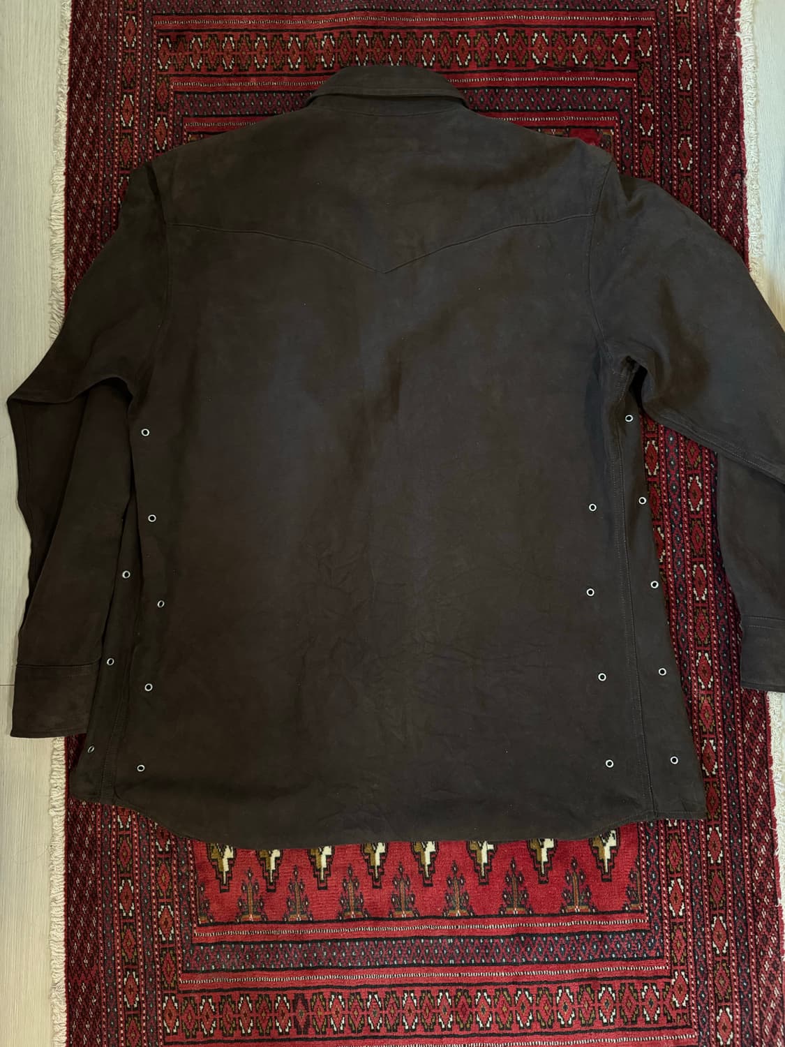 Vintage brown leather shirt 상품이미지3