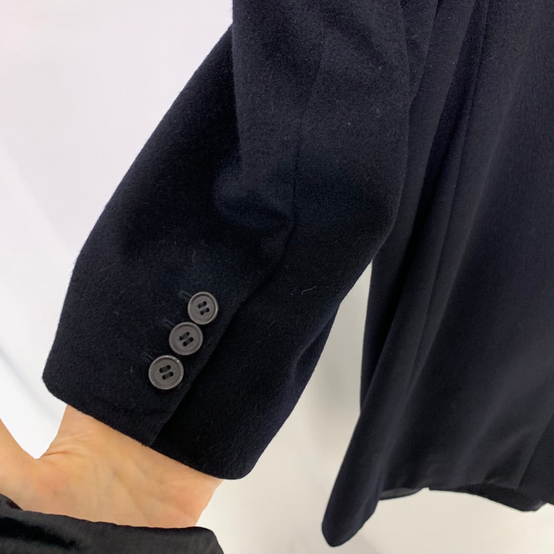 빈티지 캐시미어 100% 네이비 더블 버튼 롱 피코트 남녀공용 상품이미지6