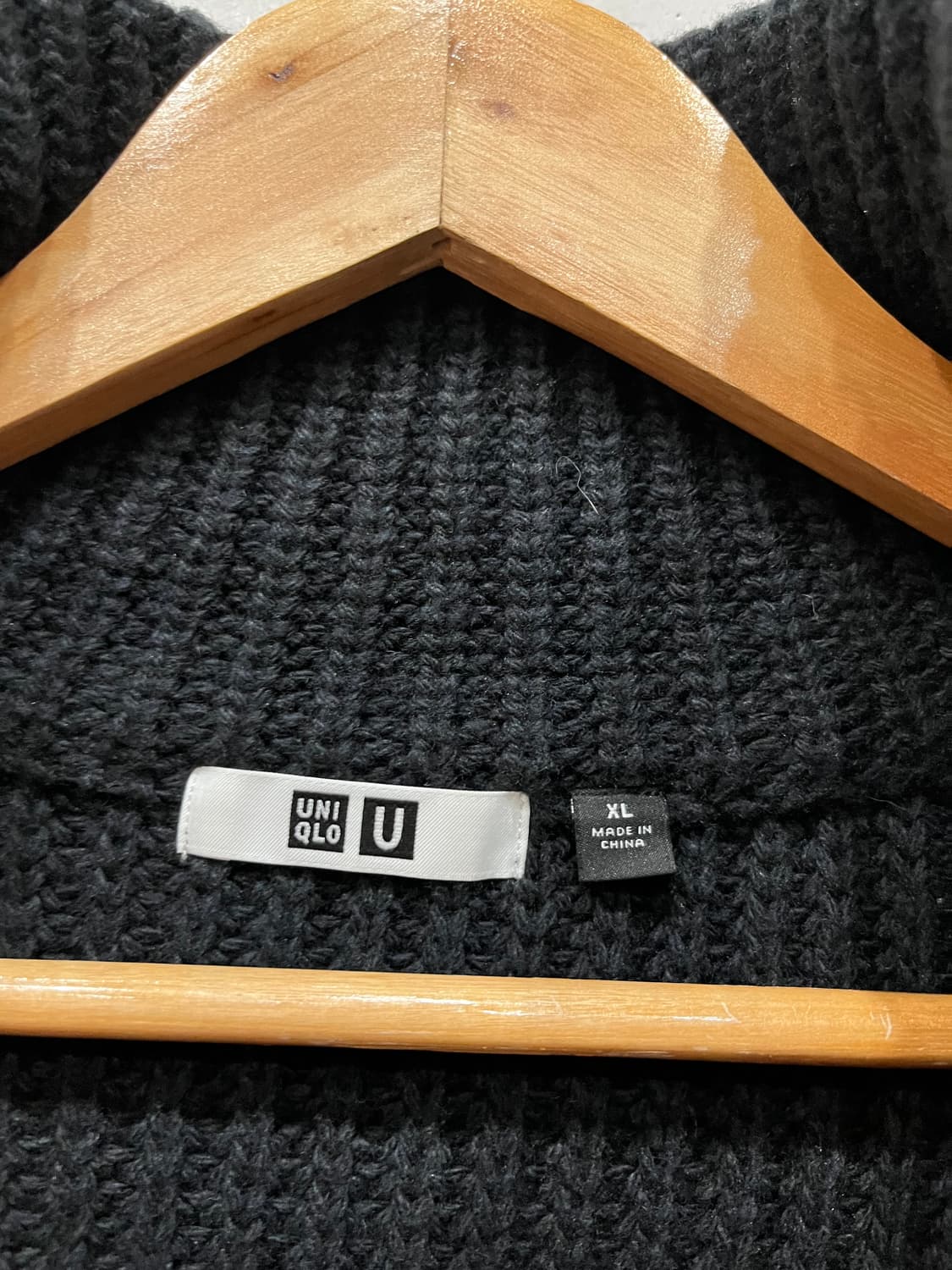 유니클로U 램스울 블렌드 니트집업 자켓 블랙 우먼즈 XL 상품이미지4