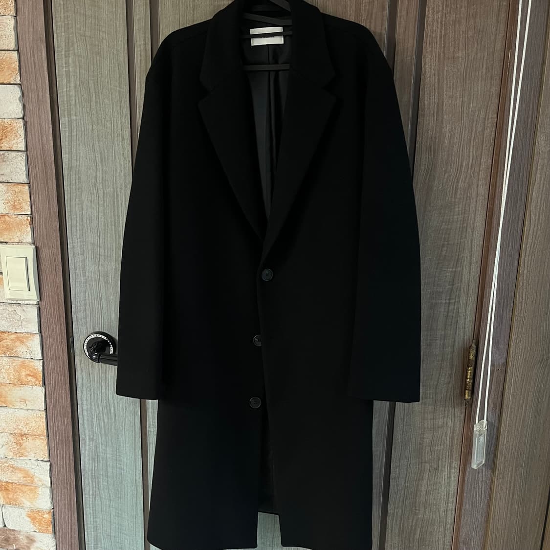 (L) 인사일런스 캐시미어 코트 블랙 상품이미지1