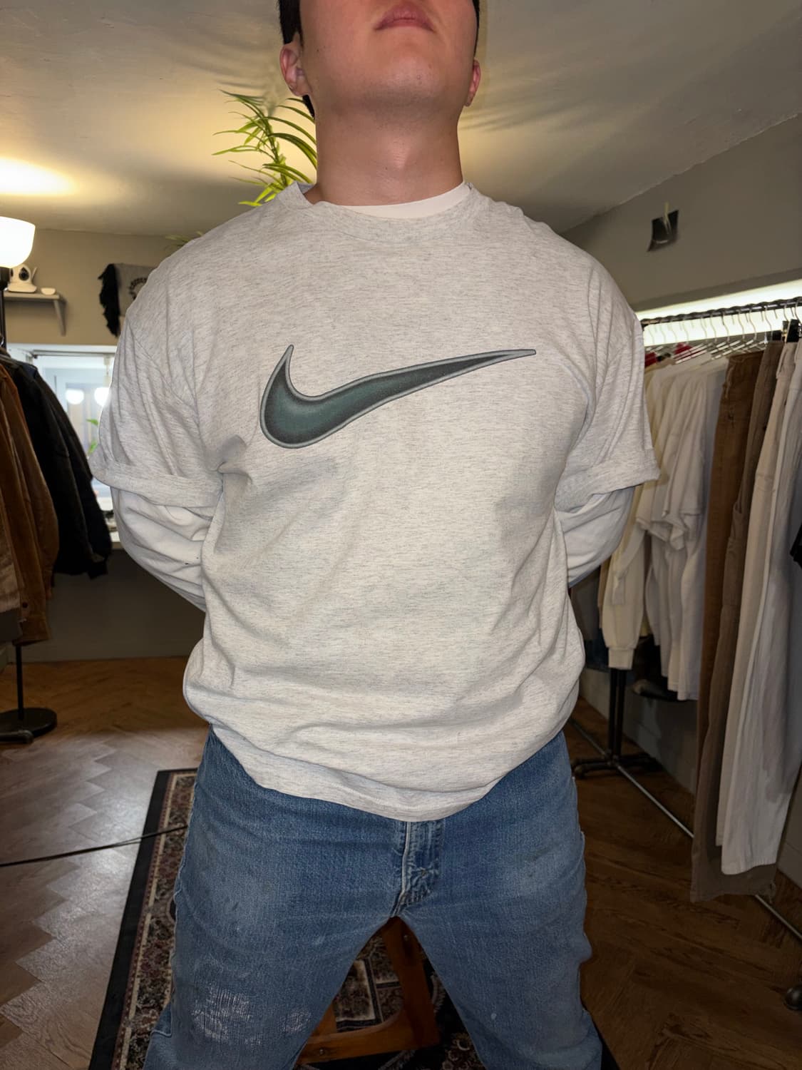 90’s Nike big swoosh logo print T-shirt  상품이미지1