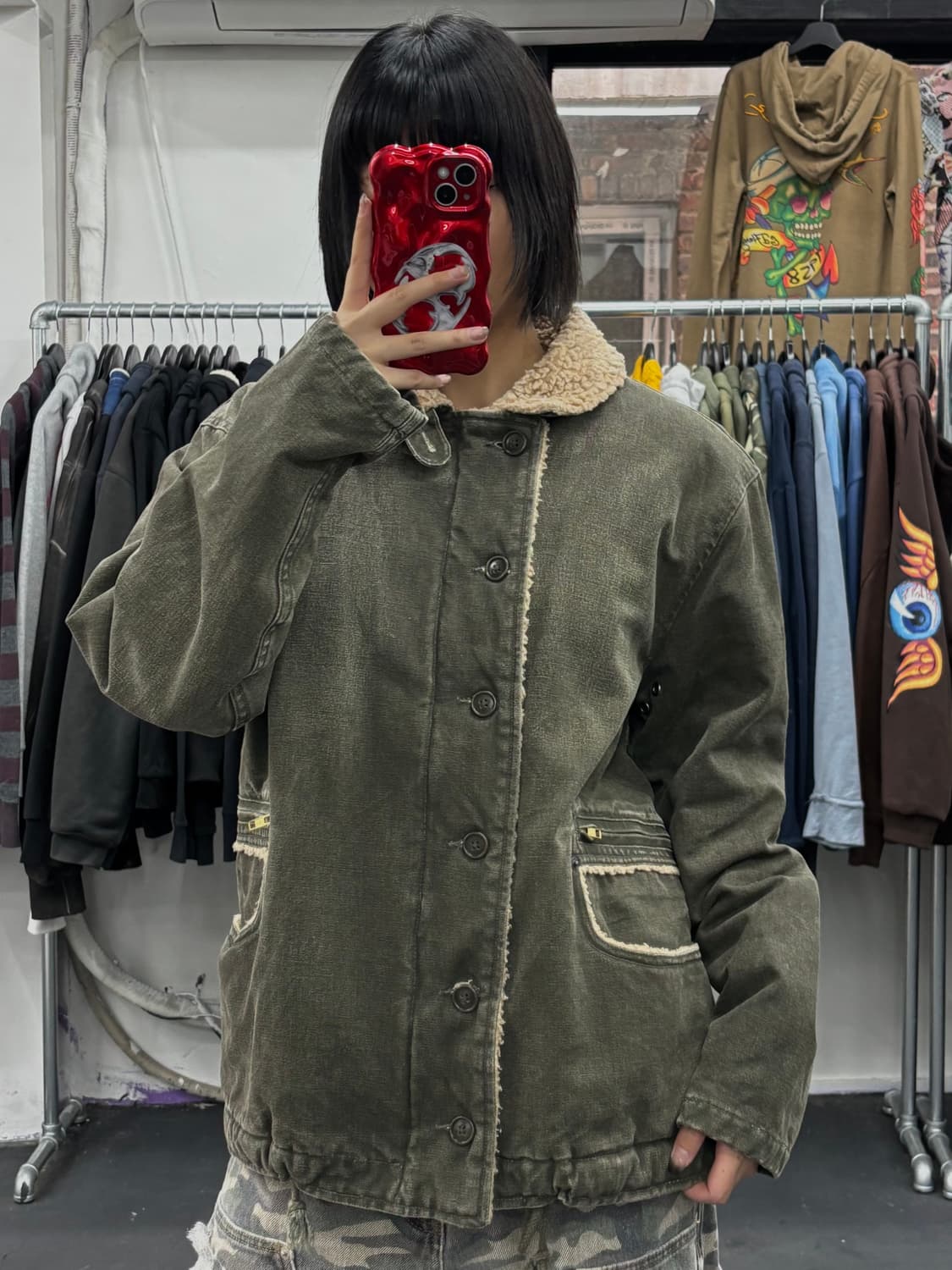 VTG 카키 쉐르파 자켓 상품이미지1