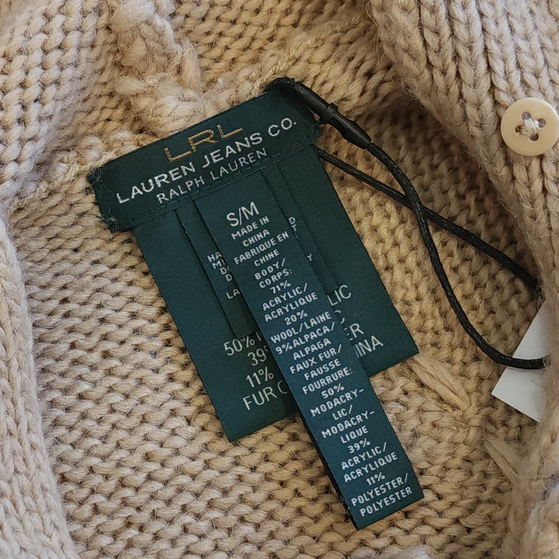 폴로 랄프로렌 인디언 울 후드 판쵸 케이프 코트 S 상품이미지10