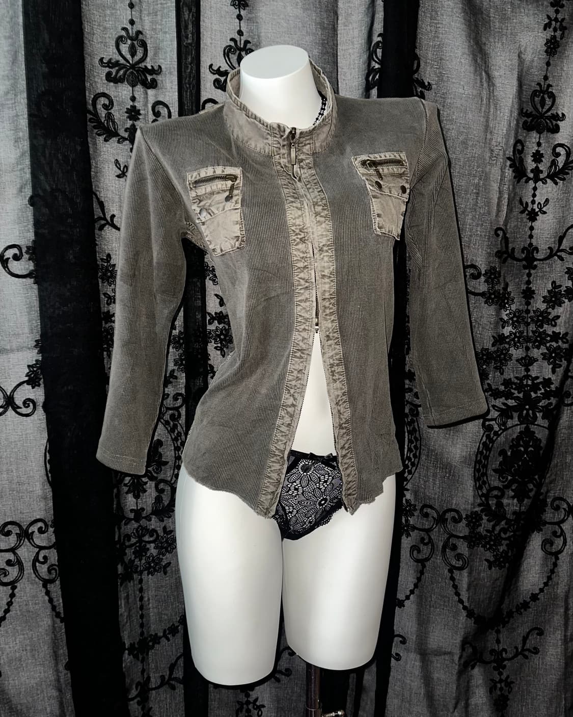 Y2K Ribbed Double Zip-up 상품이미지1