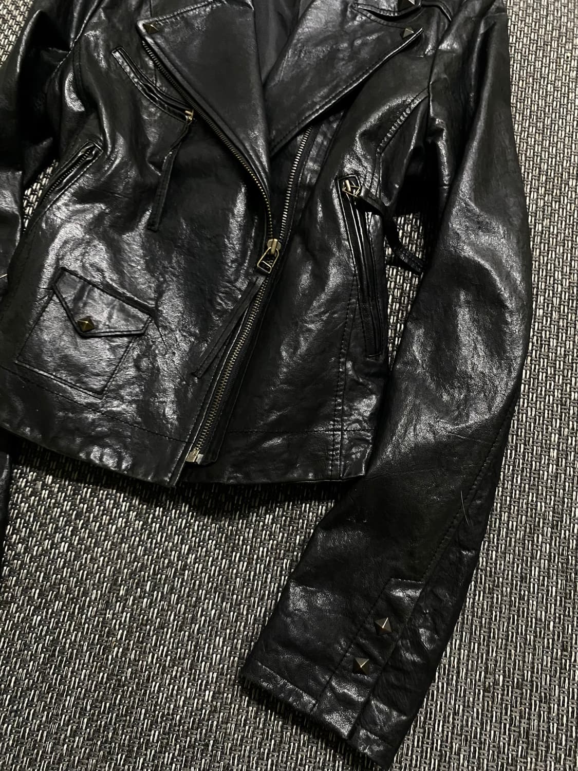 SheepSkin diagonal zipper Detail Jacket 상품이미지4