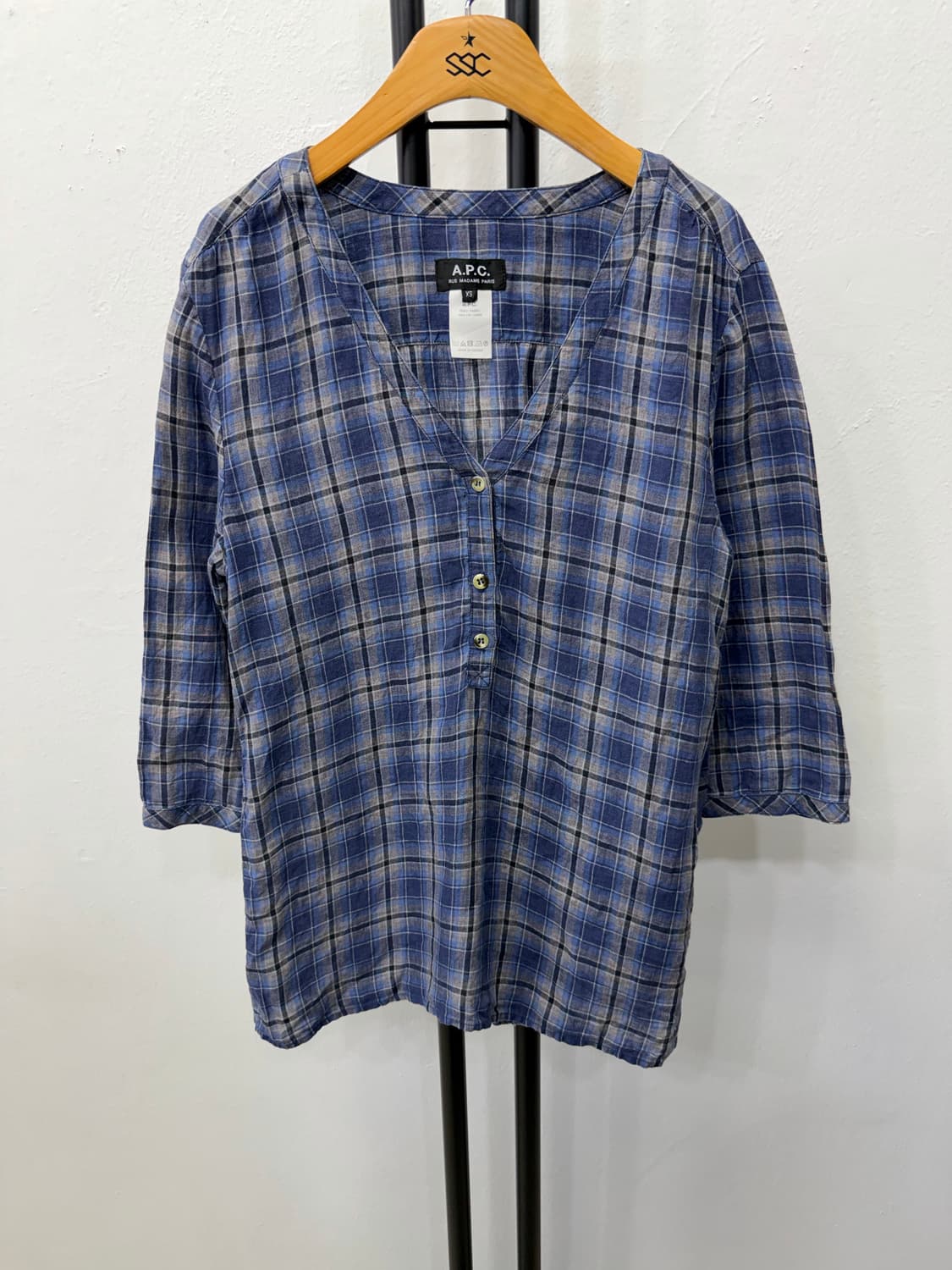 정품) A.P.C. 아페쎄 여성 체크 셔츠 XS 상품이미지1