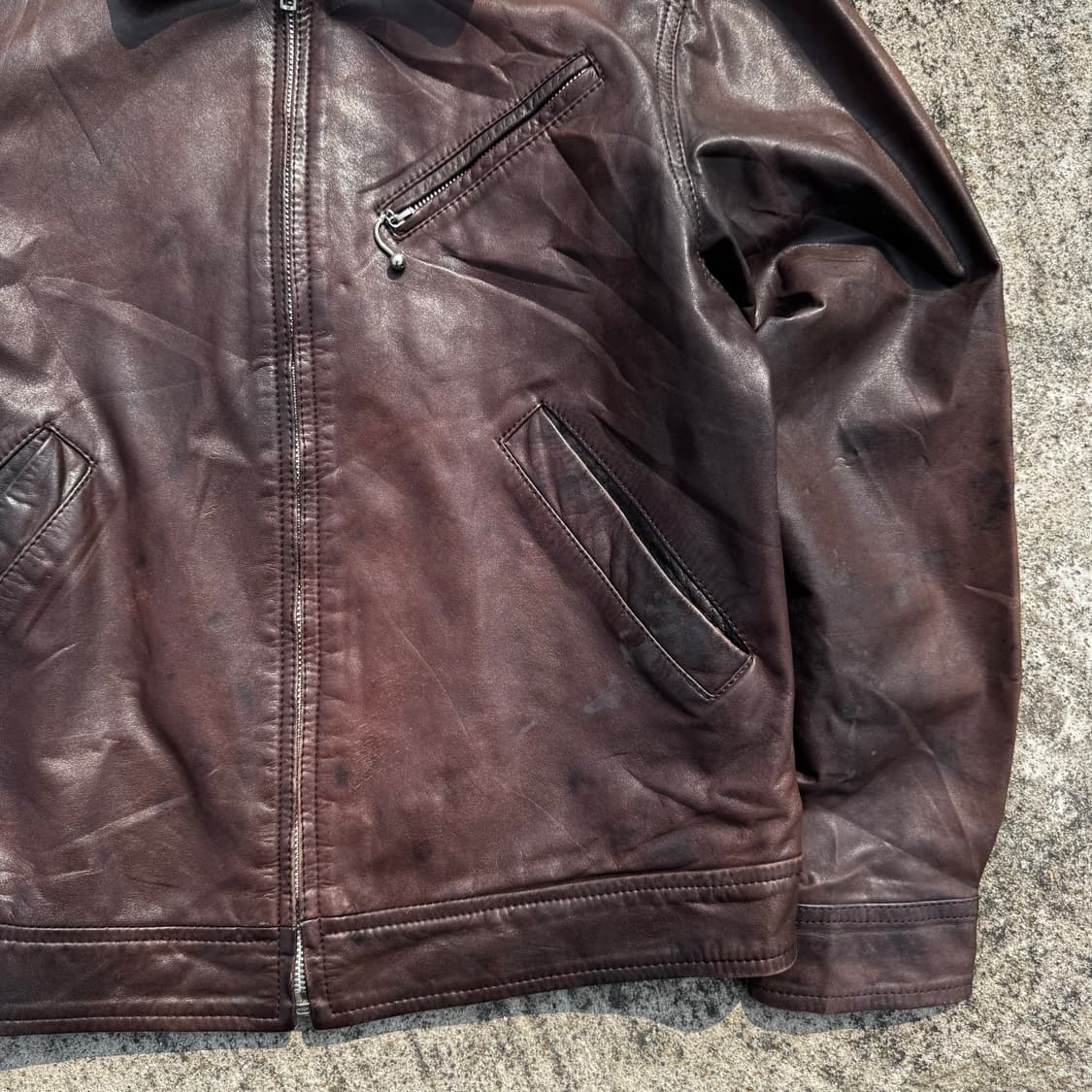 [M] 90s Wrangler 랭글러 가죽 스포츠 자켓 상품이미지5