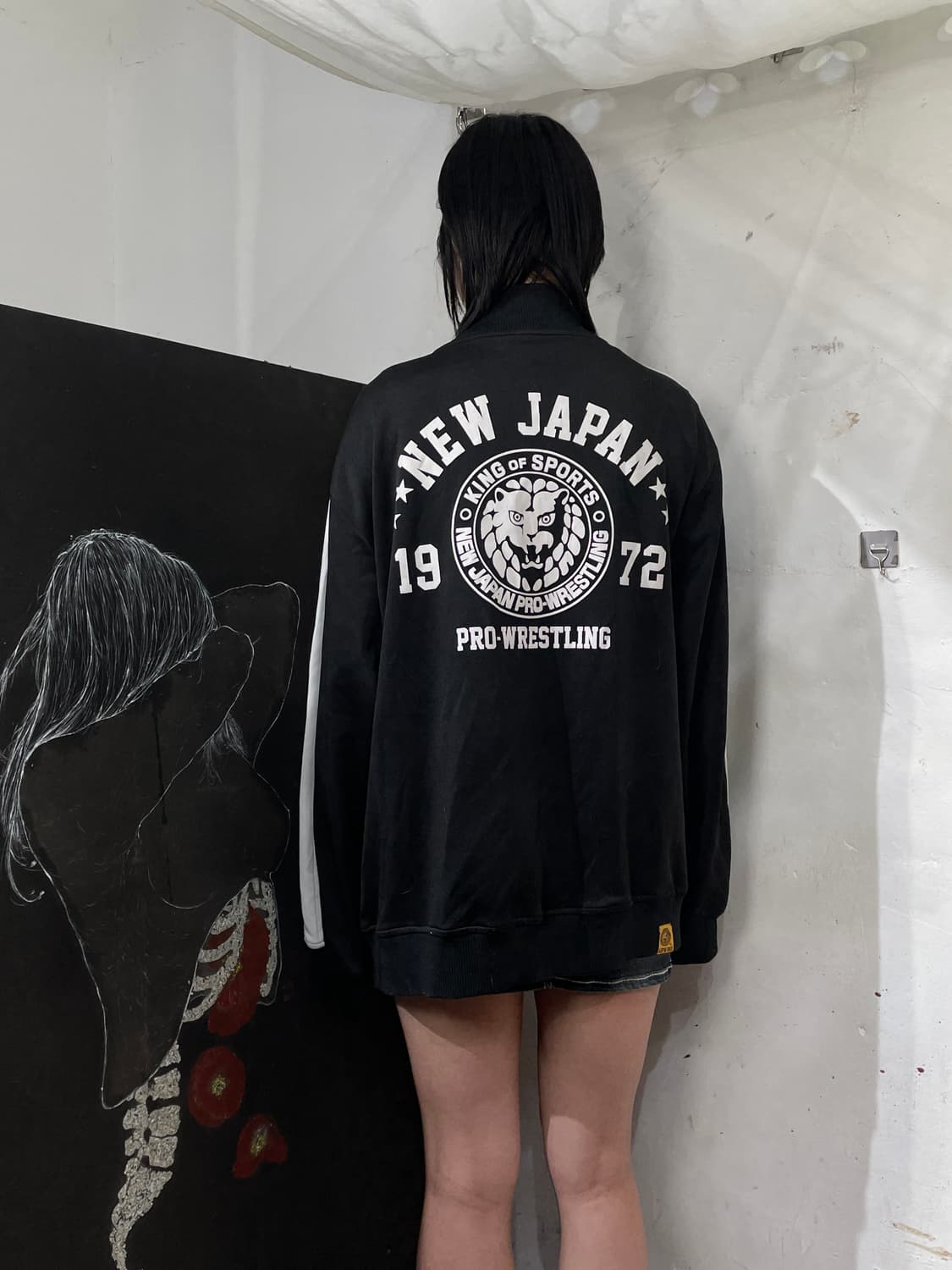 일본빈티지 new japan 빅로고 프린팅 양산형 지뢰계 오버핏 져지 5 상품이미지1