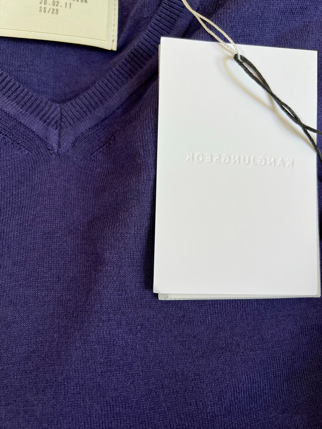 강정석 브이넥 니트 50 사이즈 퍼플 상품이미지1