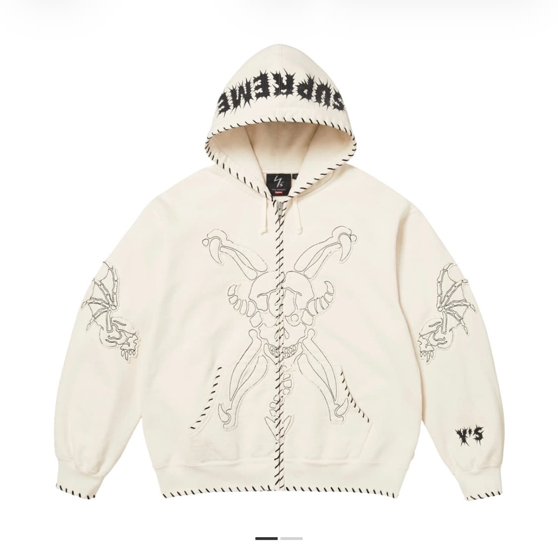 2025fw 슈프림 x 요지 야마모토 후드집업 화이트 L 상품이미지1