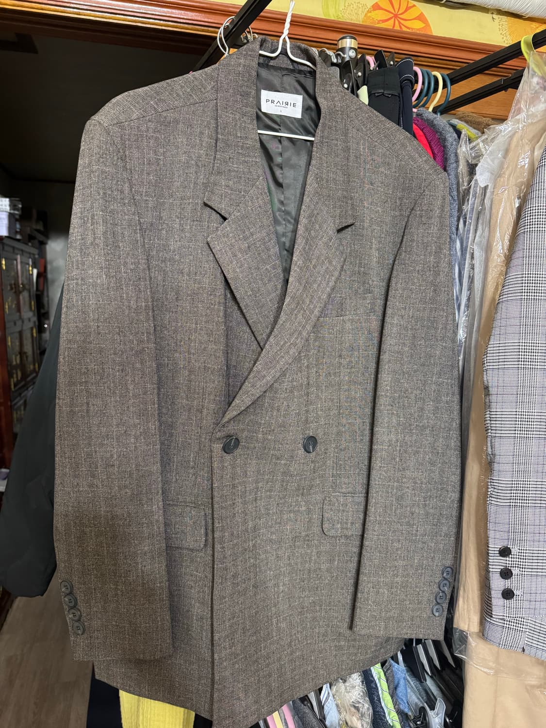 프레리 이지케어 더블체크 블레이저 수트셋업 상품이미지1