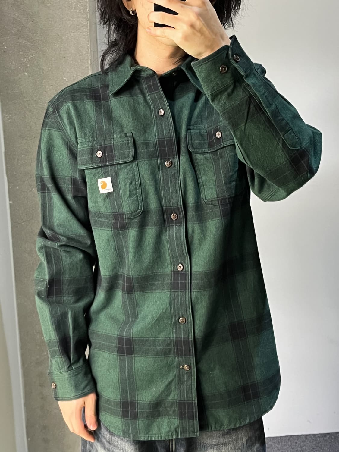 칼하트 플란넬 플레이드 체크 셔츠 상품이미지1