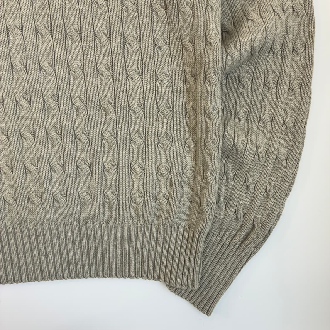 Polo  폴로 랄프로렌 자수 코튼 그레이 꽈배기 니트  상품이미지4