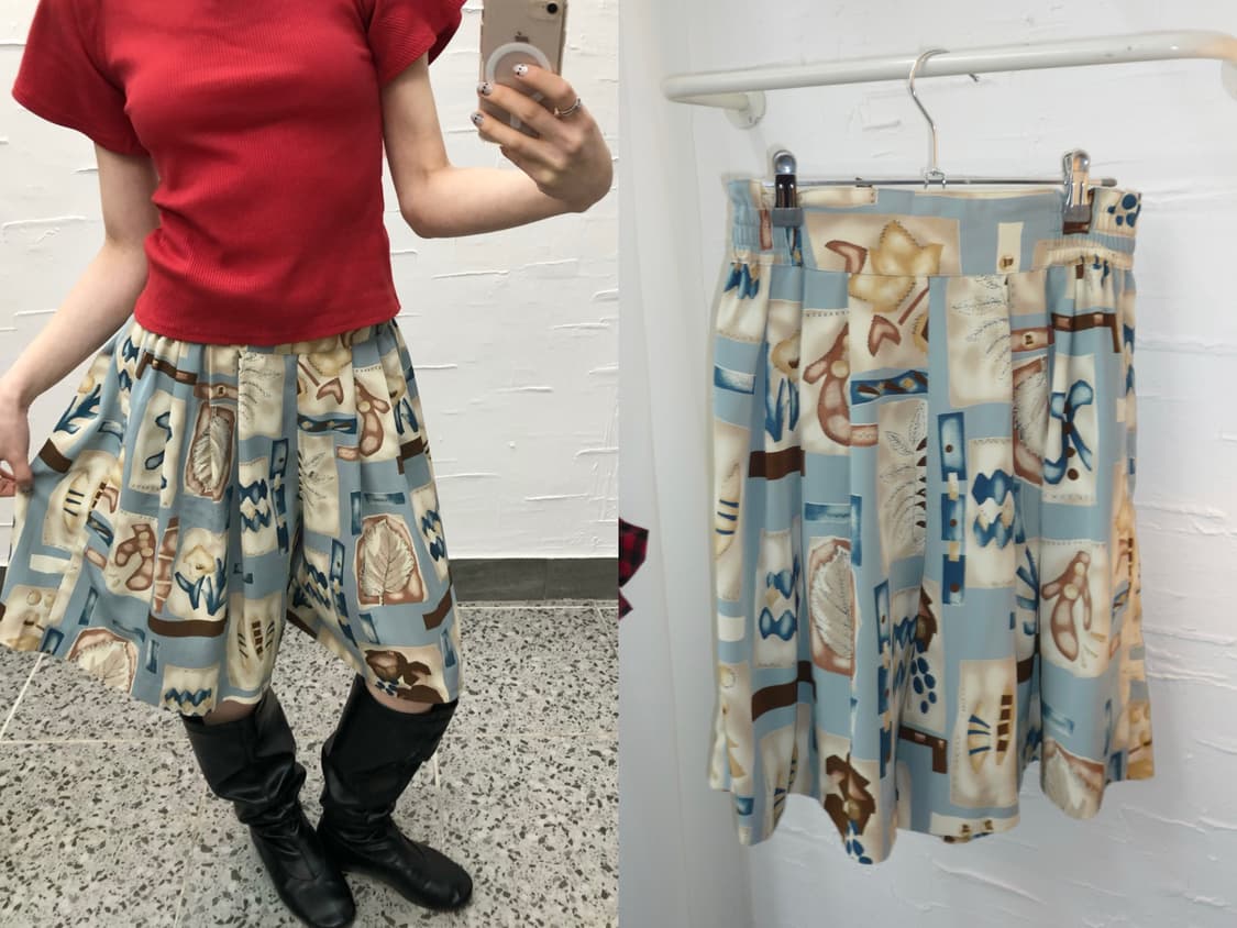 Pattern chiffon skirt pants 상품이미지1