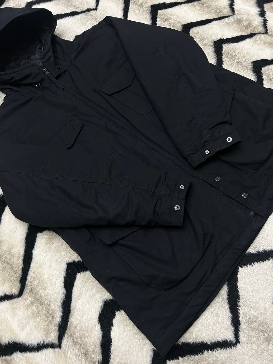 [XL]유니클로x엔니니어드가먼츠 퍼프테크 유틸리티 후드 자켓/블랙 상품이미지1