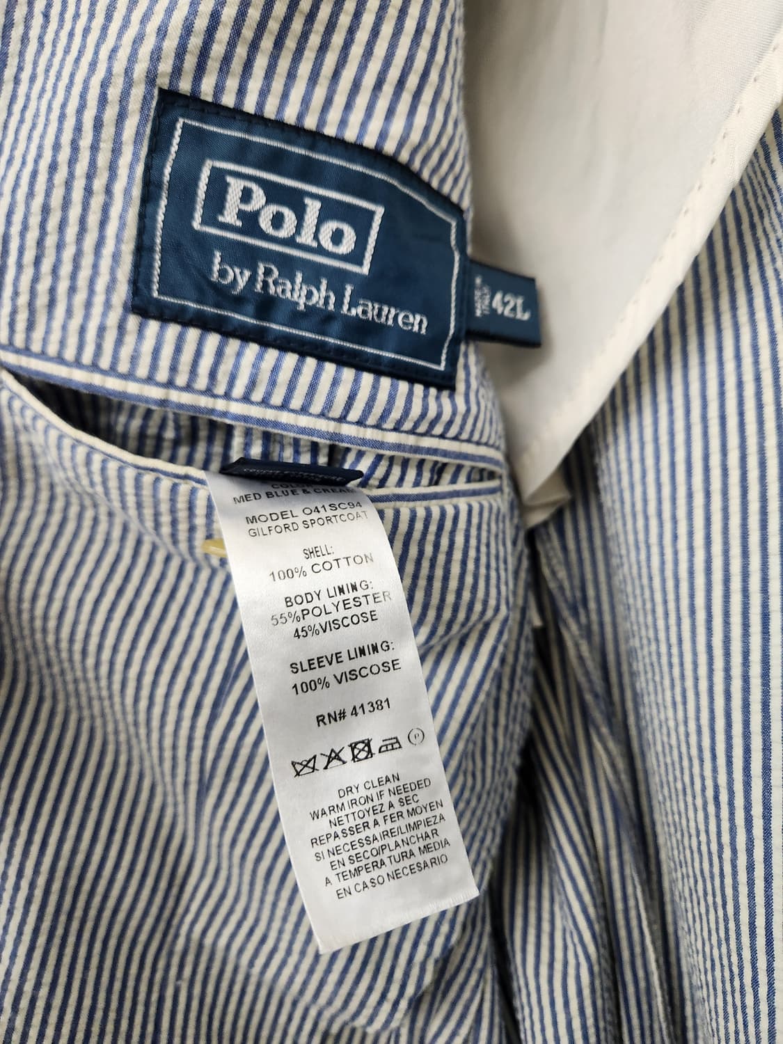 폴로랄프로렌 시어서커 블레이저42L 상품이미지3