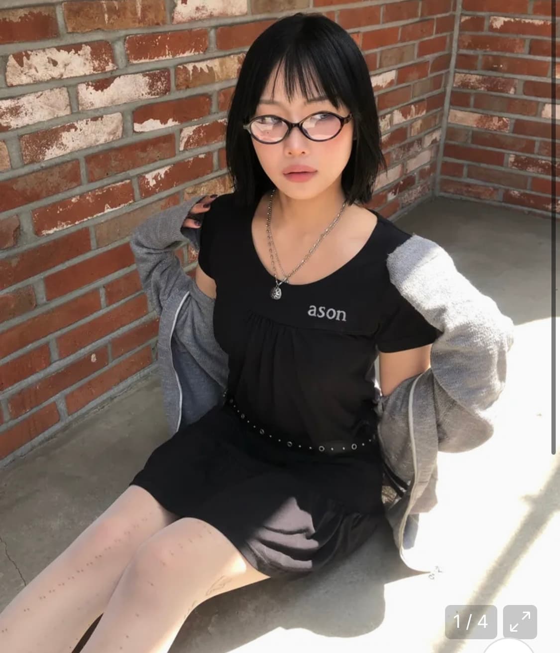 애즈온 ETTII FRILL DRESS / 블랙 상품이미지2