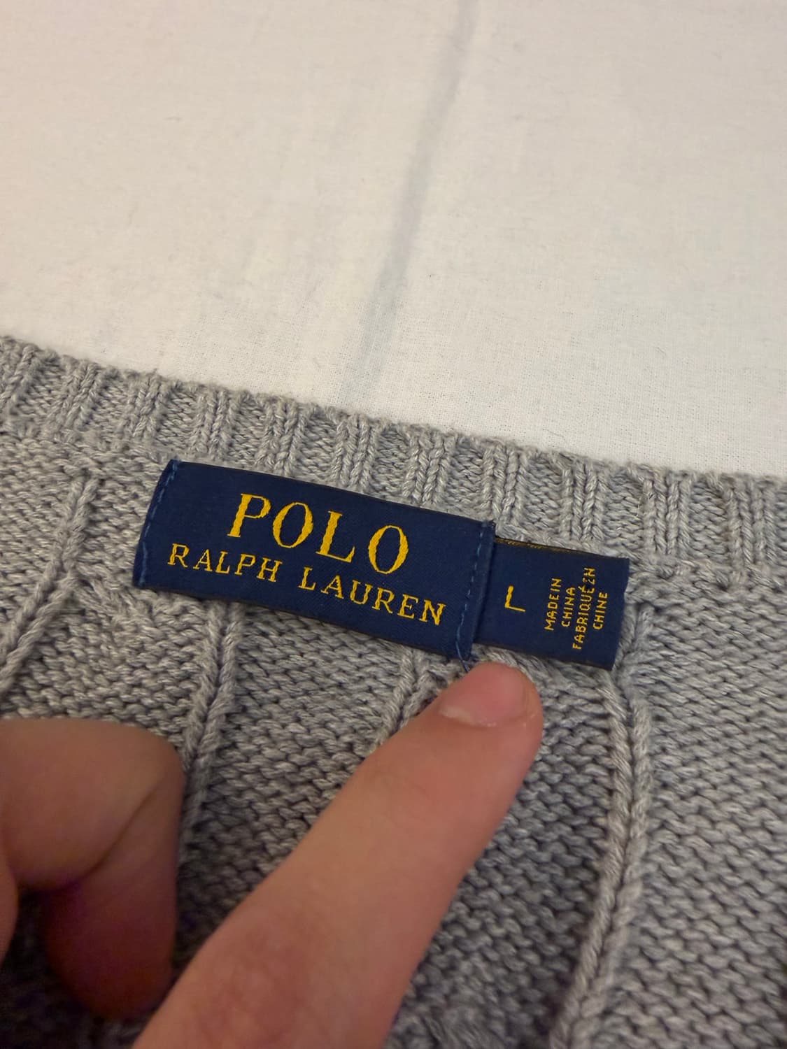 폴로 랄프로렌 신형 꽈배기 케이블 니트 그레이 상품이미지3