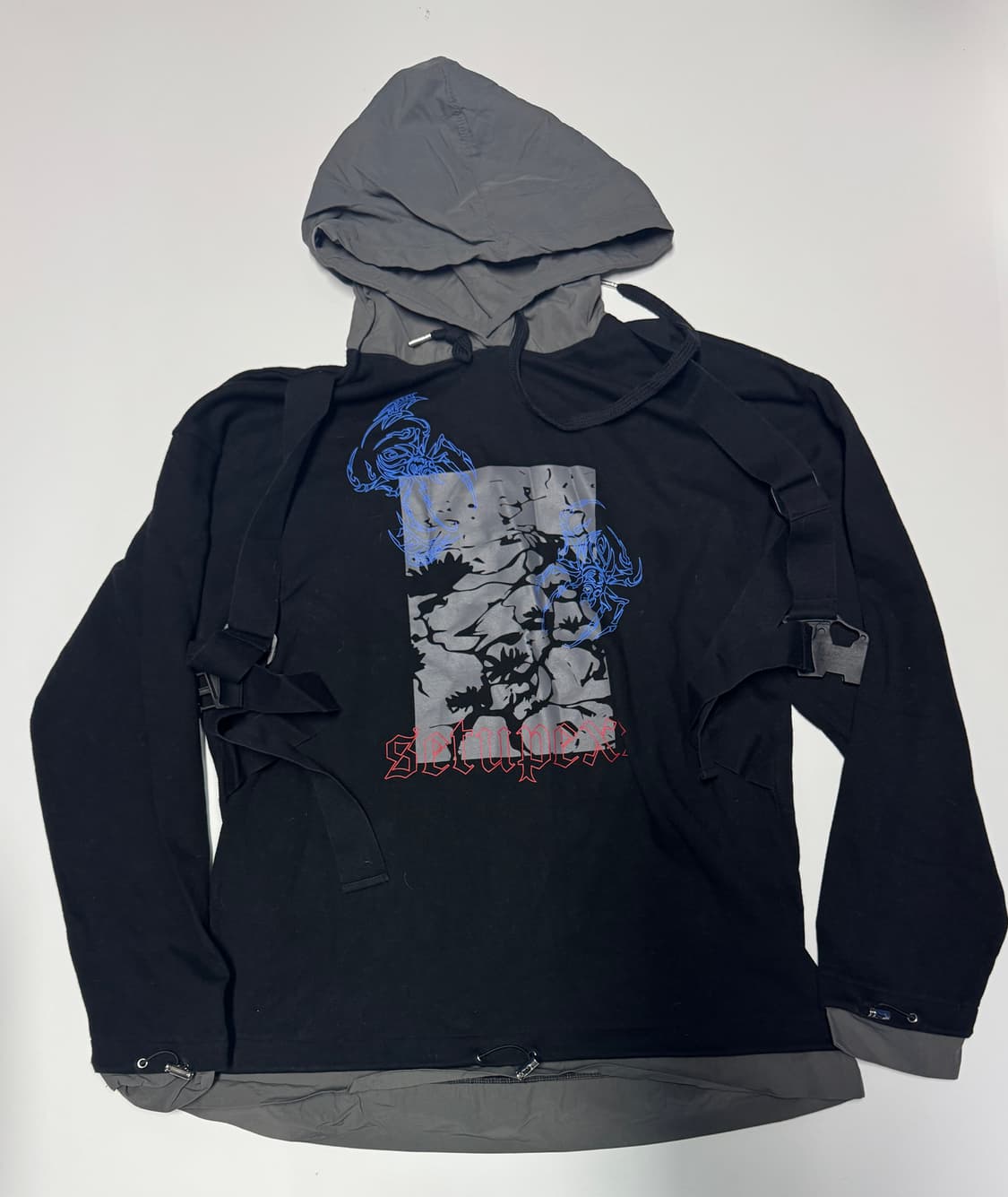 희귀!! 셋업이엑스이 엑스 버클 빈티지 스웻 후드티 F 상품이미지1