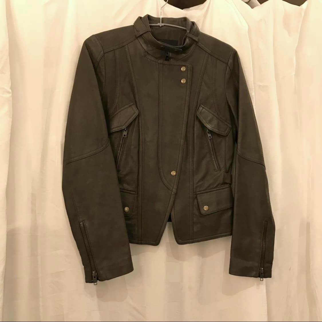 Hong Sung Wan  디자이너 램스킨 브라운 레더자켓 상품이미지4