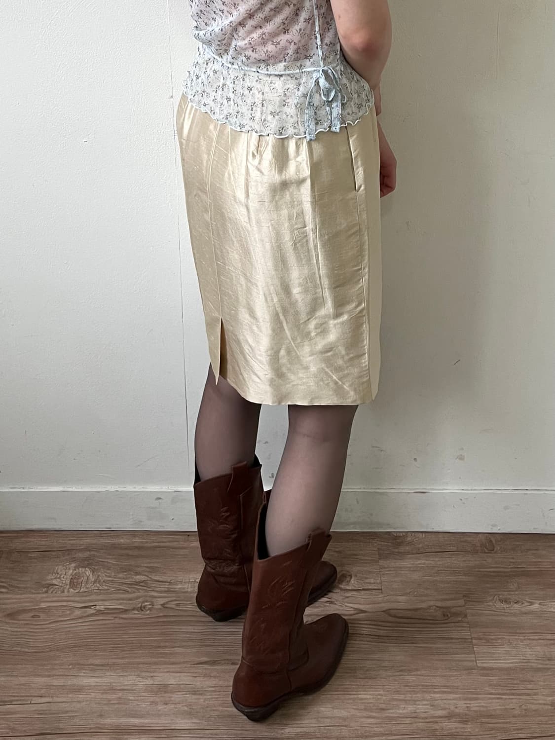 YSL 베이직 실크 스커트 상품이미지5