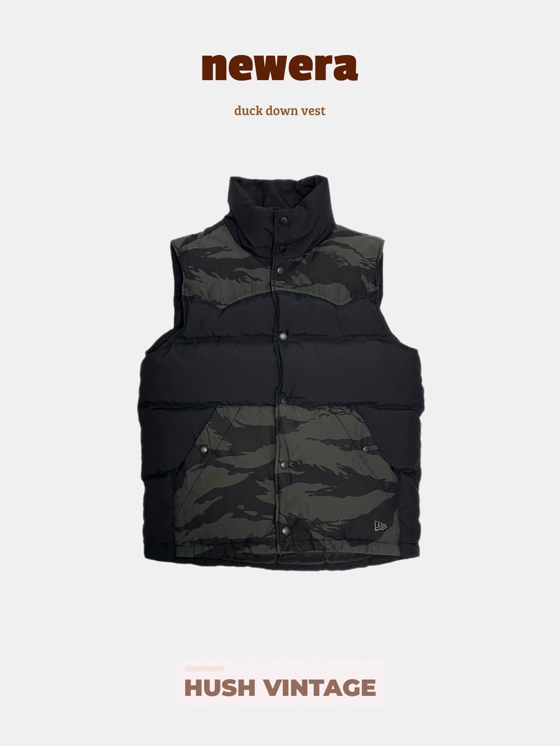 뉴에라 타이거 카모 덕다운 패딩 조끼 상품이미지1