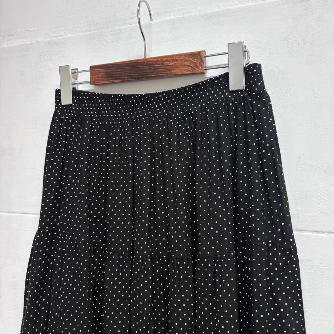 블랙 도트 레이스 페어리 키치 미디 스커트 JPN 상품이미지3