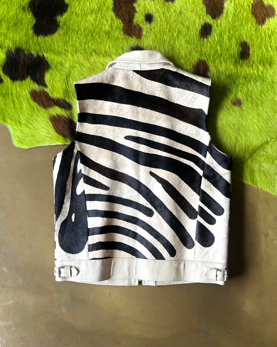 Old GUCCI Bootleg Calf-Hair Zebra Vest 상품이미지10