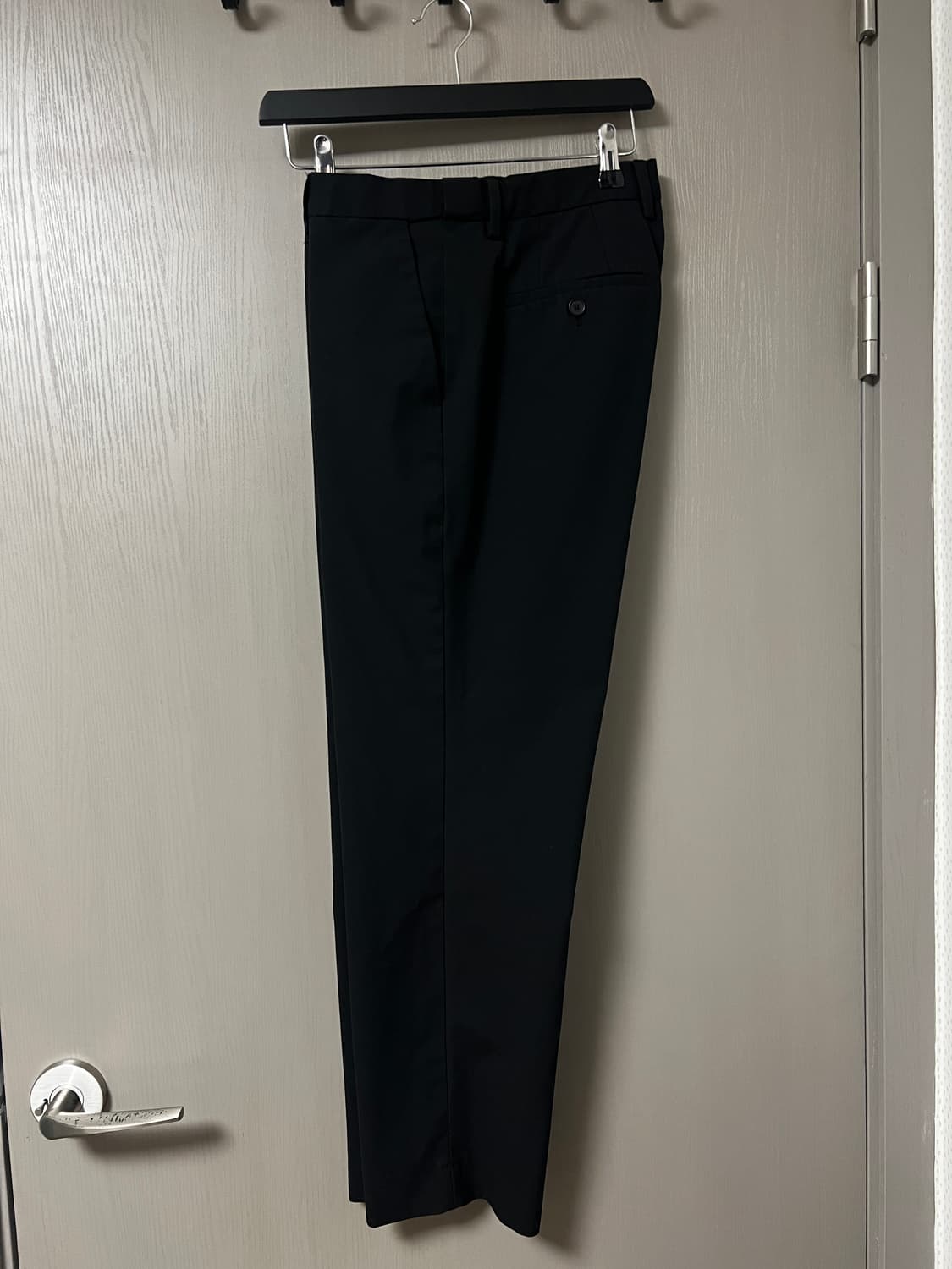 라이트웨이트 세미 와이드 히든 밴딩 슬랙스 블랙 31 상품이미지3