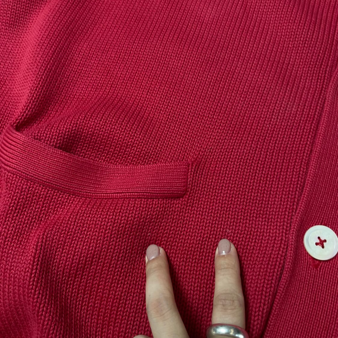 빈폴 레드 니트 롱 가디건 105 상품이미지7