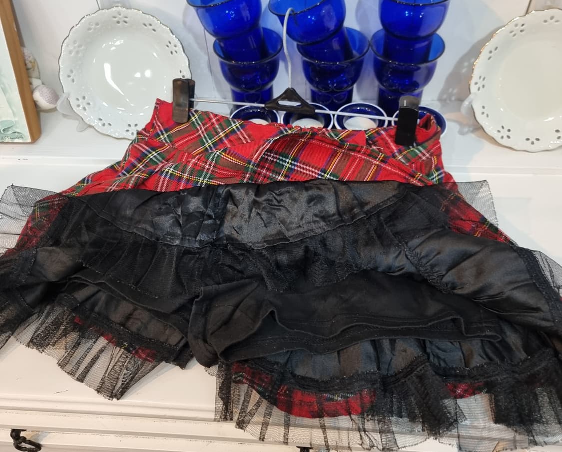 Tralala(트랄라라)  레드 체크 튤프릴 스커트 상품이미지6