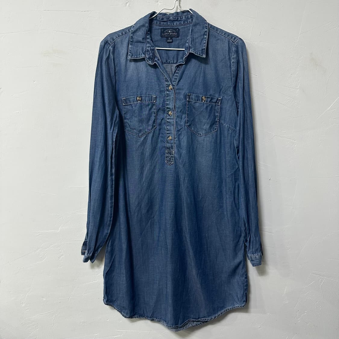 (M) 럭키브랜드 데님 롱 셔츠 청셔츠 상품이미지1