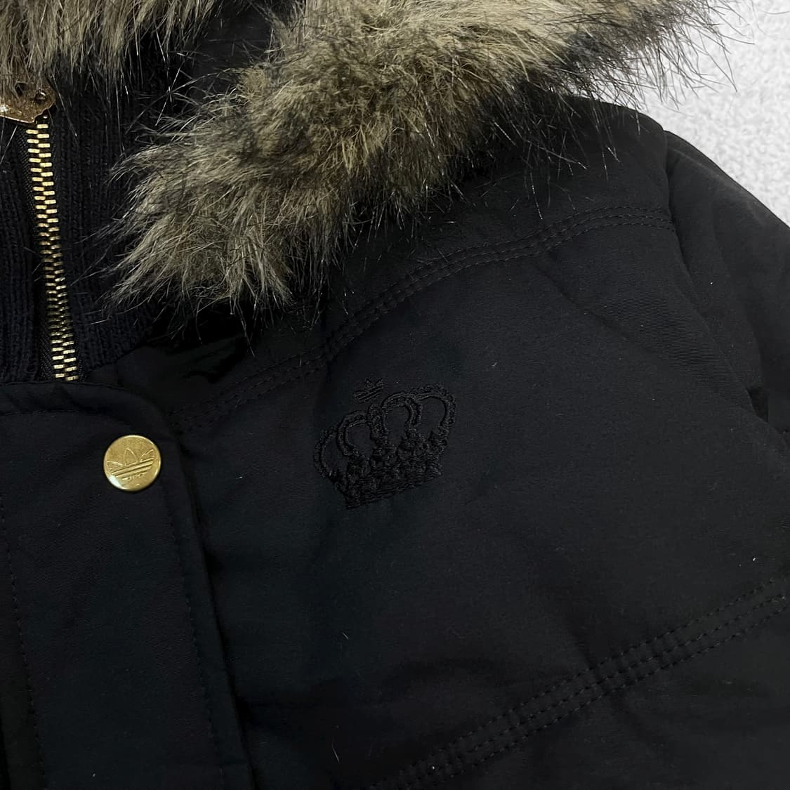 아디다스 y2k 미시엘리엇 퍼 후드 숏 패딩 블랙 상품이미지4