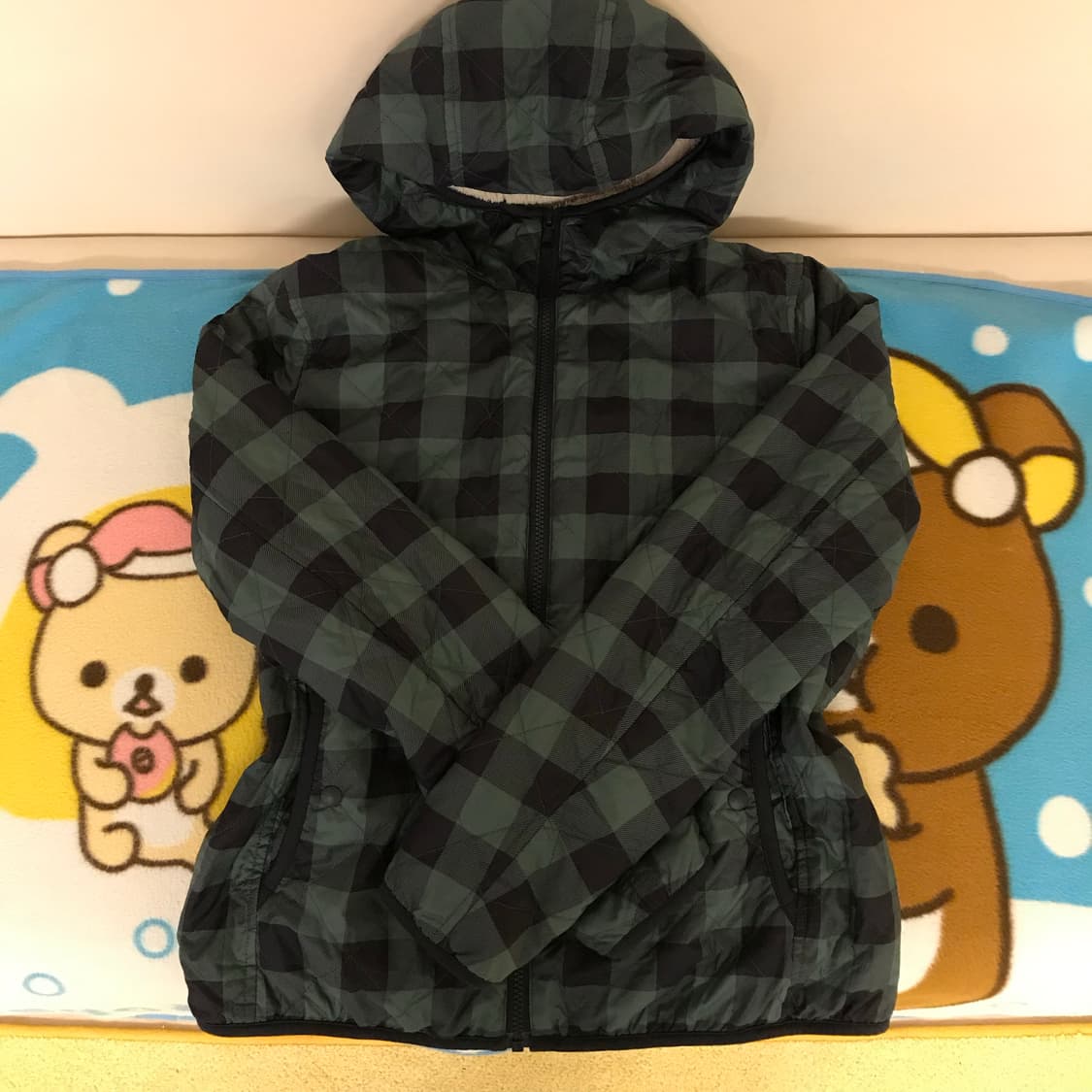 일본 유니클로 체크 후리스 집업 상품이미지1