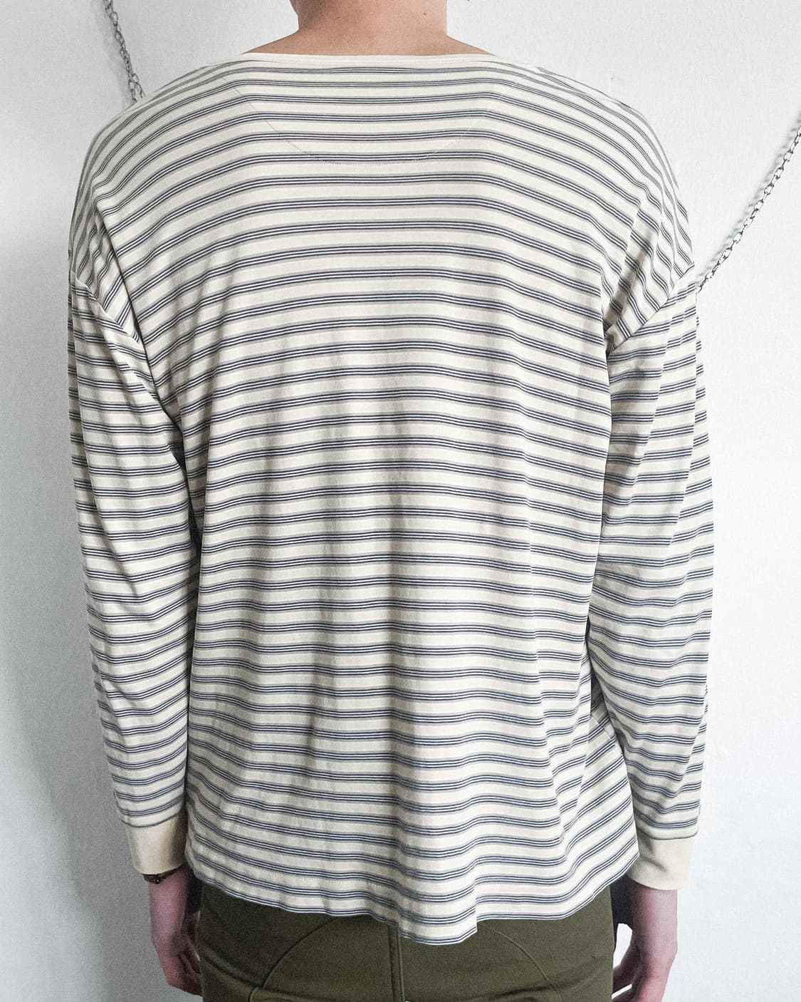 90s 셀린느 투버튼 스트라이프 롱슬리브 상품이미지4