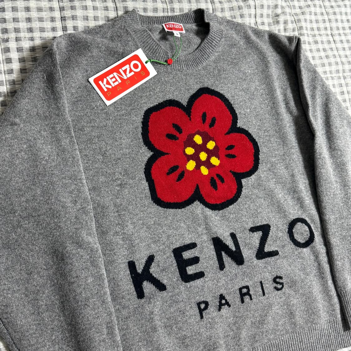 (M) Kenzo 겐조 보케 플라워 울 니트 그레이 상품이미지2