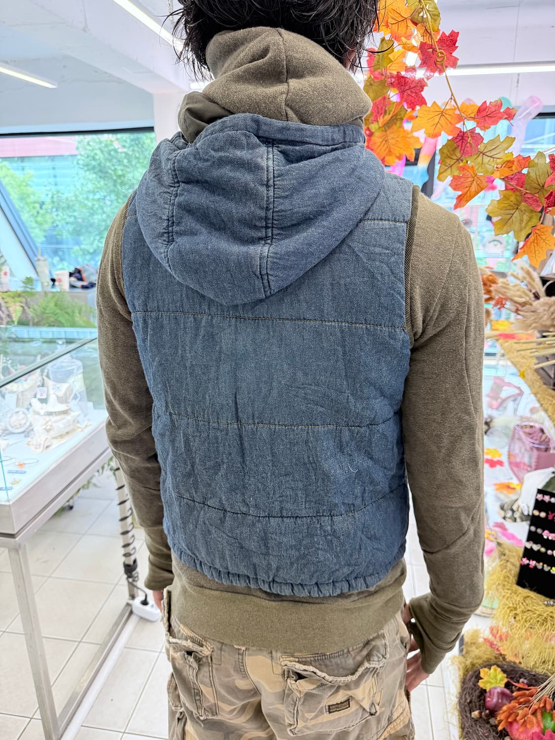denim light padded vest 상품이미지6