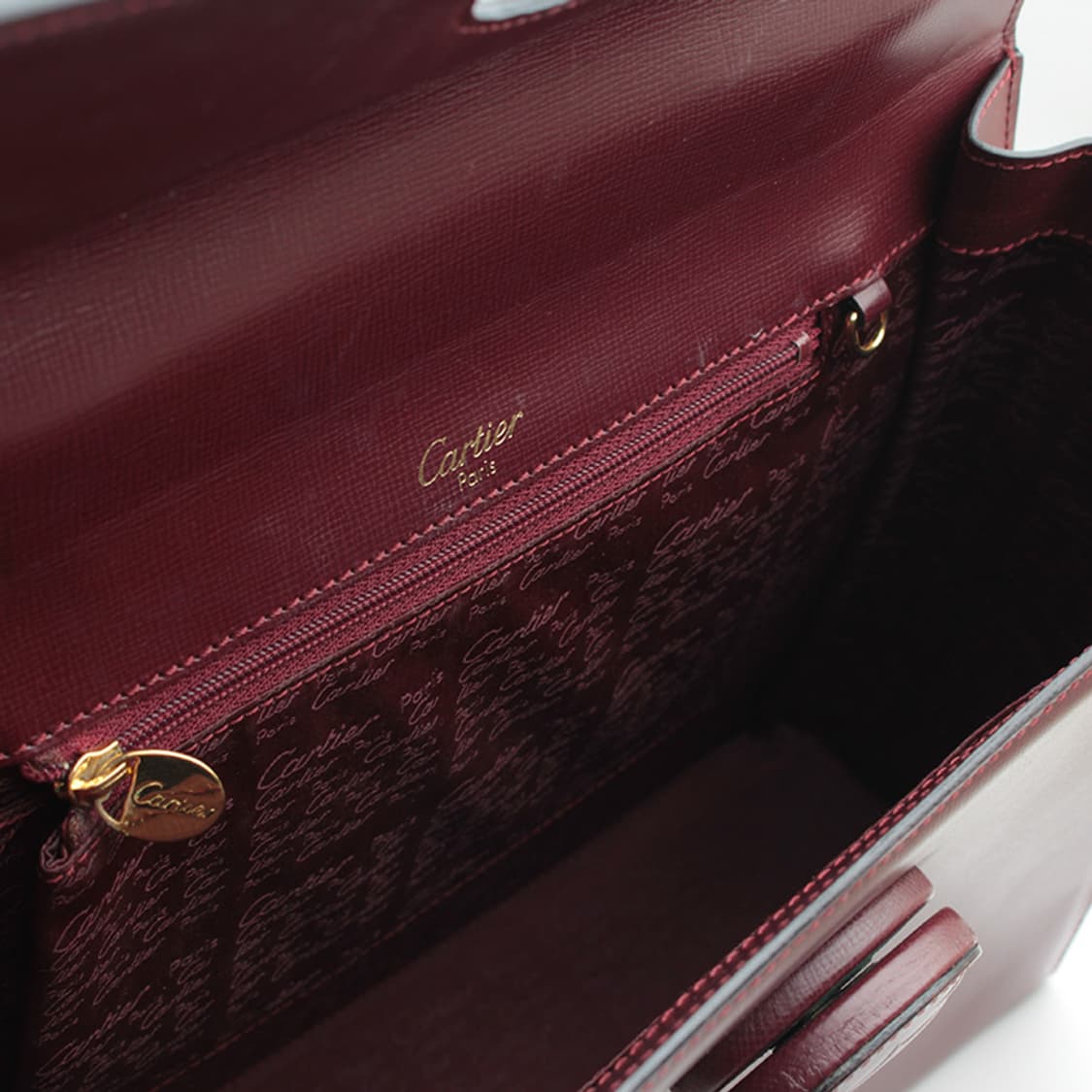 까르띠에 해피라인 와인색 토트백 상품이미지5