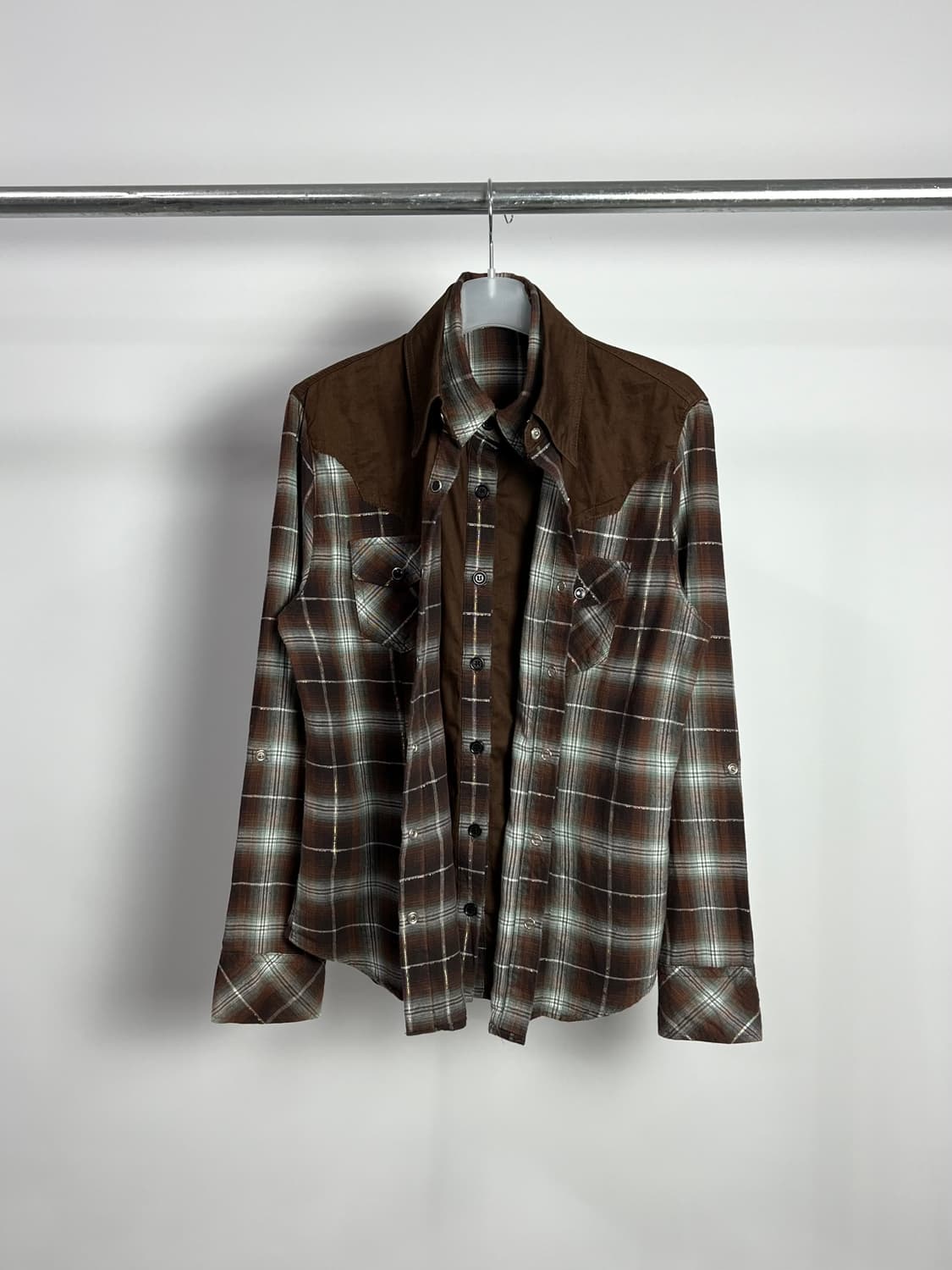 빈티지 레이어드 웨스턴 체크 셔츠  상품이미지2