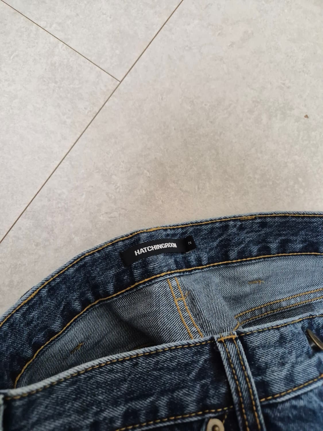 해칭룸 와이드 커브진 워시드블루 2사이즈 상품이미지3