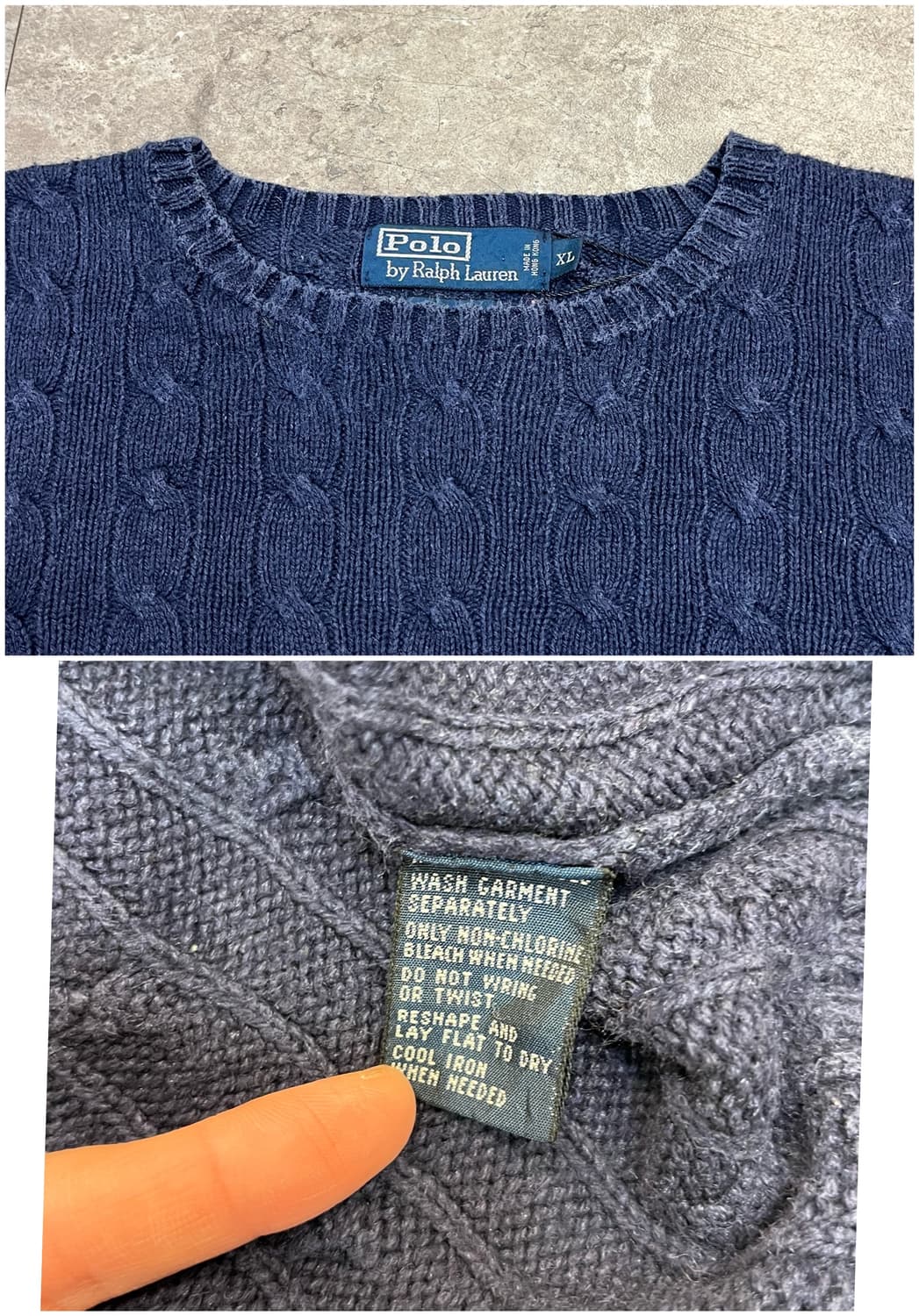 폴로 랄프로렌 꽈배기 니트 네이비 XL #csz2690 상품이미지3