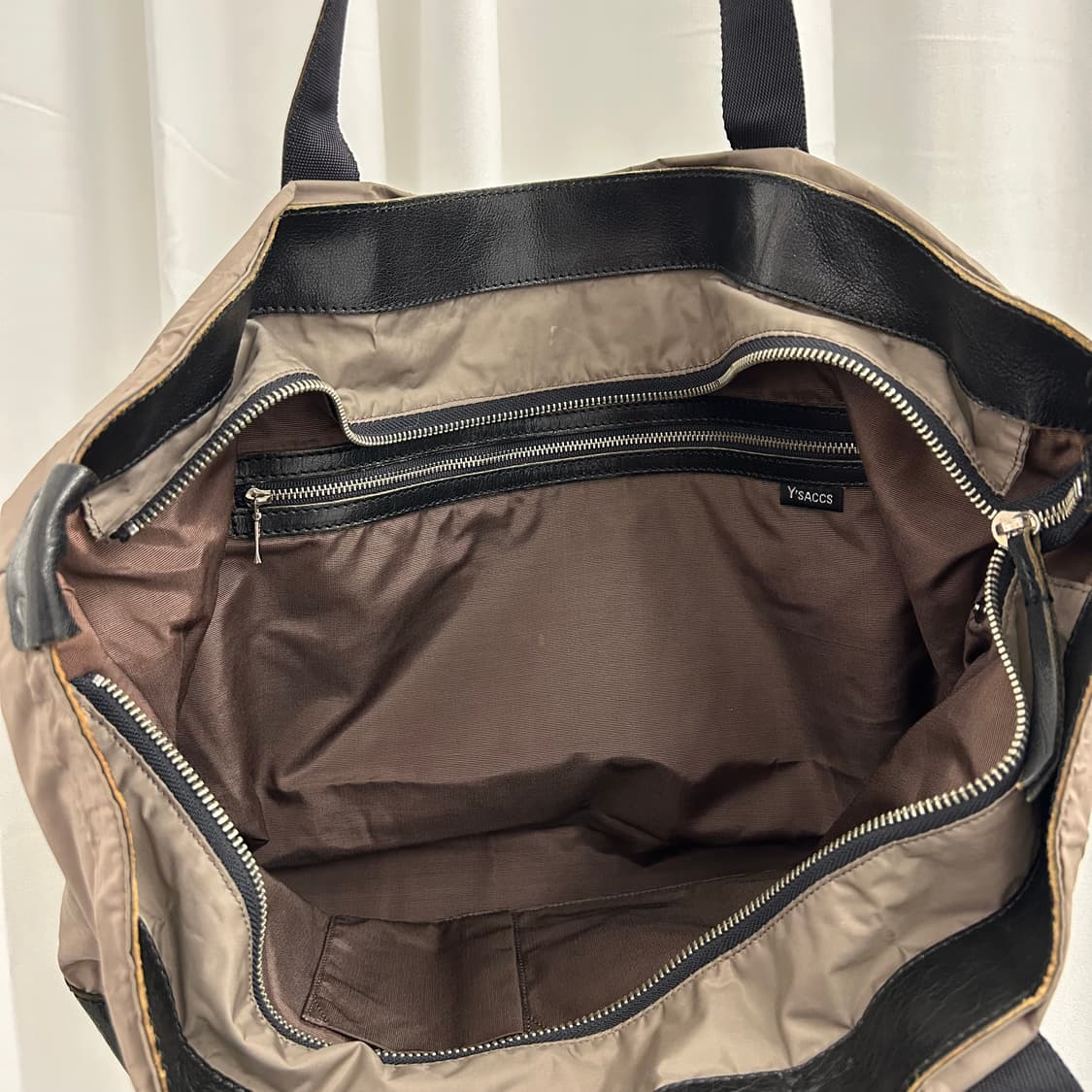 요지 야마모토 YSACCS 나일론 레더 토트백 상품이미지3