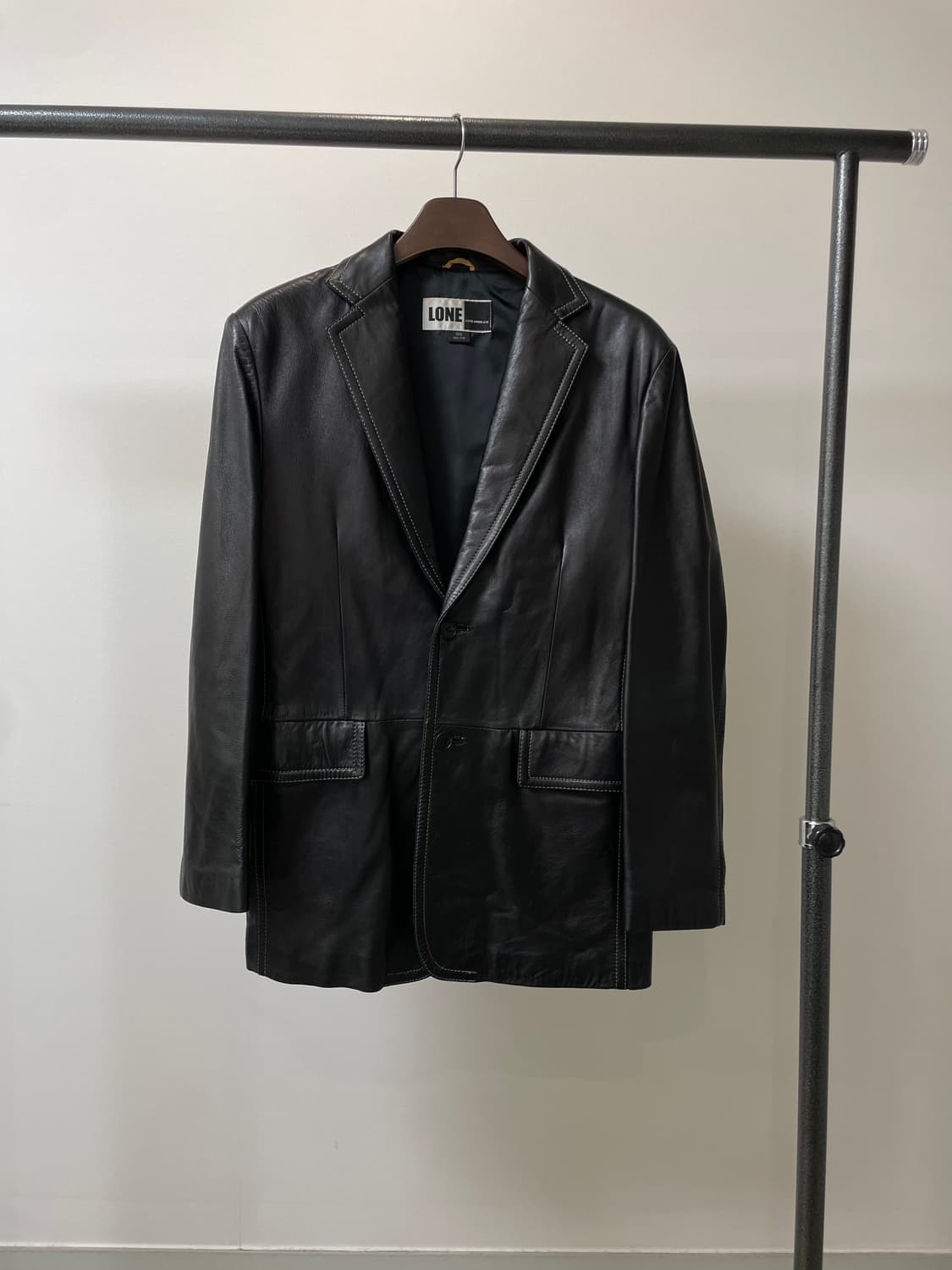 (100) Lone 론 준지 정욱준 양가죽 스티치 블레이저 자켓 상품이미지1
