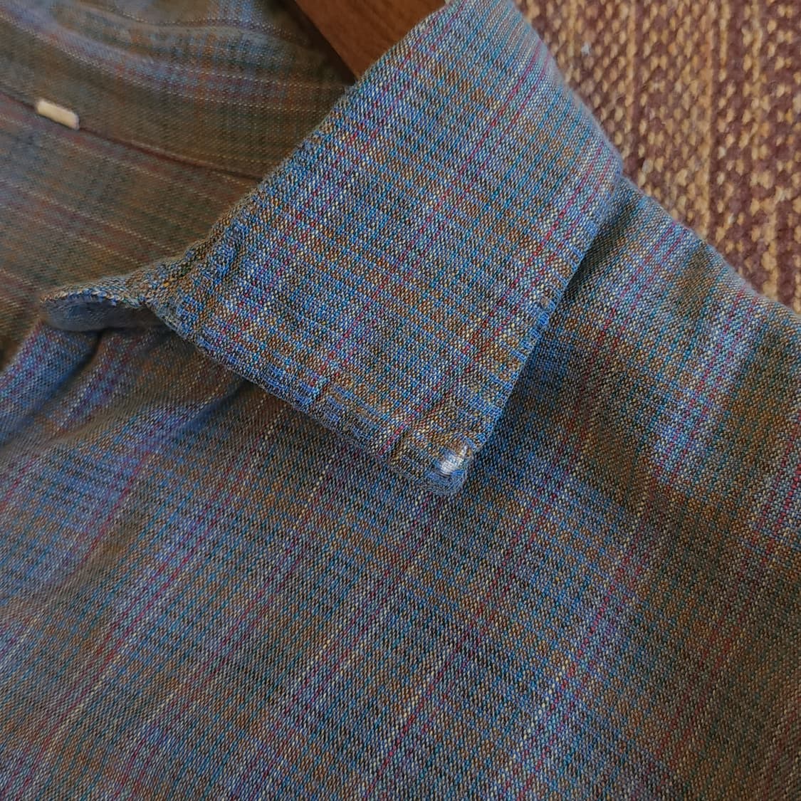 60s 프랑스 워크셔츠 가드너 빈티지 셔츠 라이트 퍼플 롱 튜닉 셔츠 L 상품이미지10