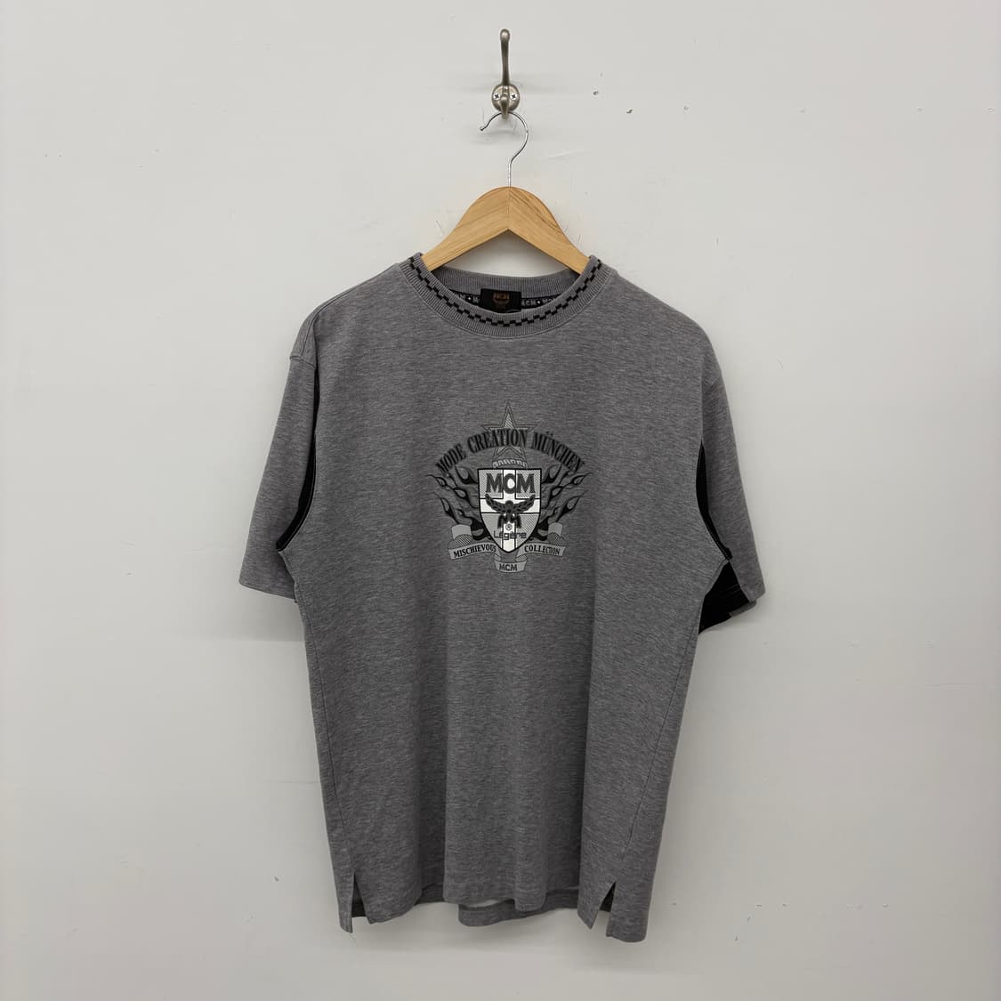 MCM 로고 프린팅 반팔 티셔츠 그레이 남성L 상품이미지1