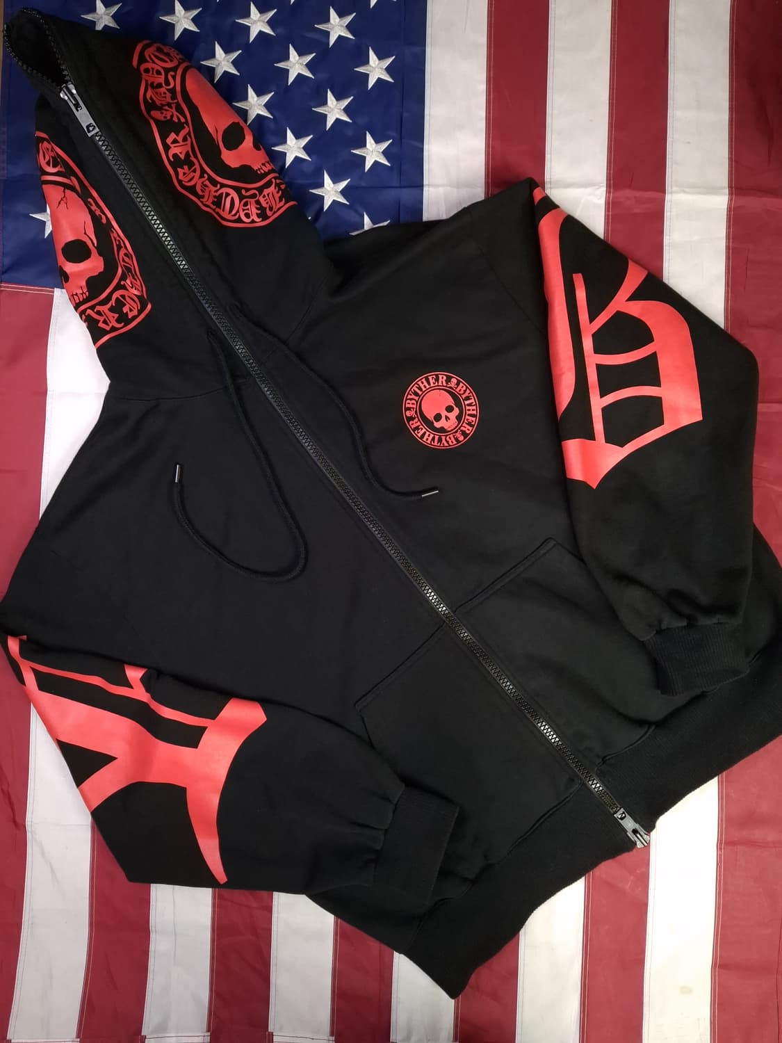 오리지날 바이더알 풀 집 스컬 프린팅 후드집업 상품이미지1