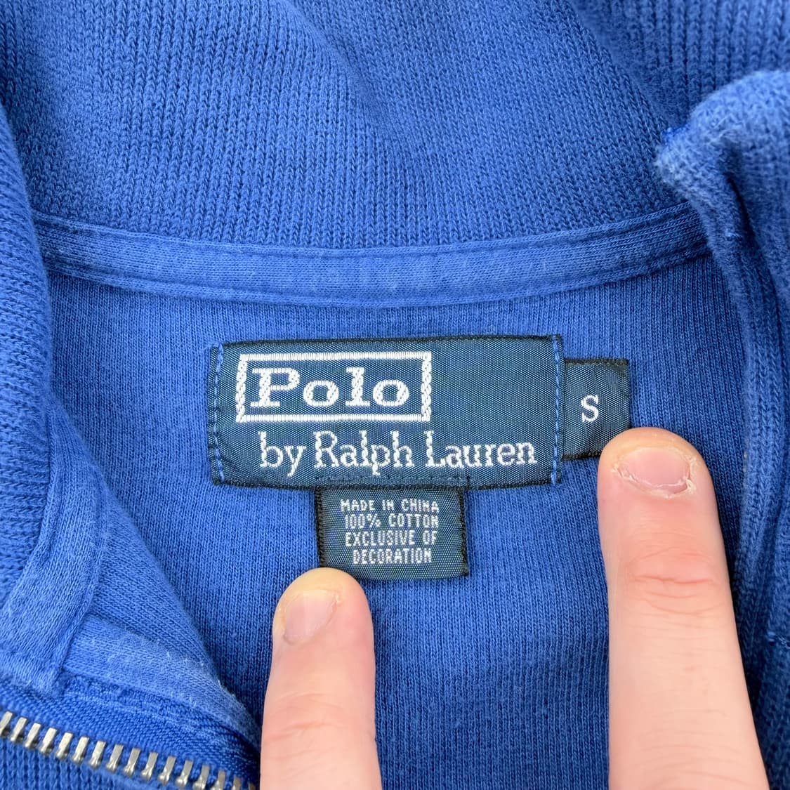 폴로 랄프로렌 하프 반집업 블루 상품이미지5