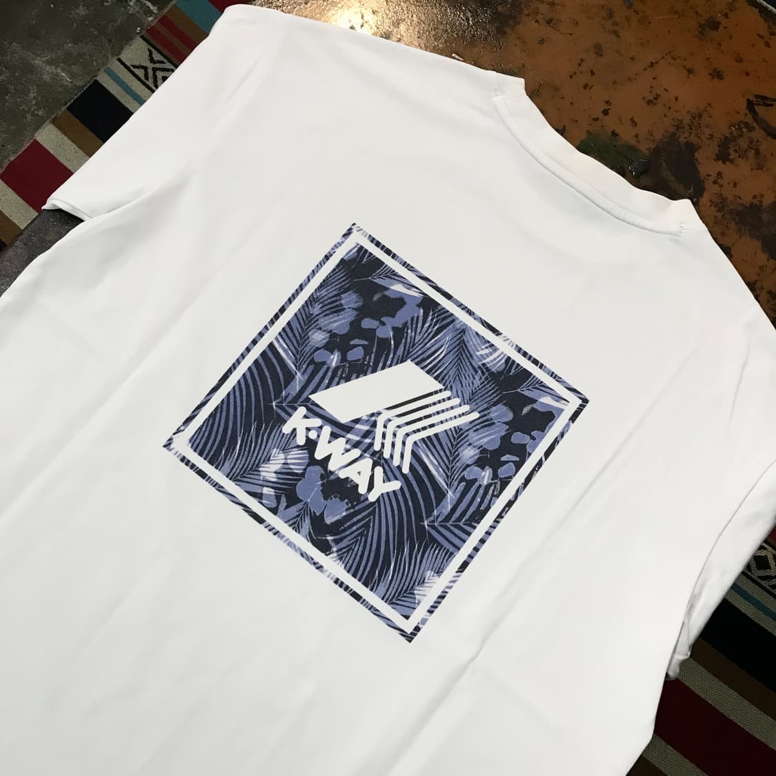 K way 까웨 백프린팅 화이트 숏 슬리브 남성 105 110 사이즈 상품이미지5