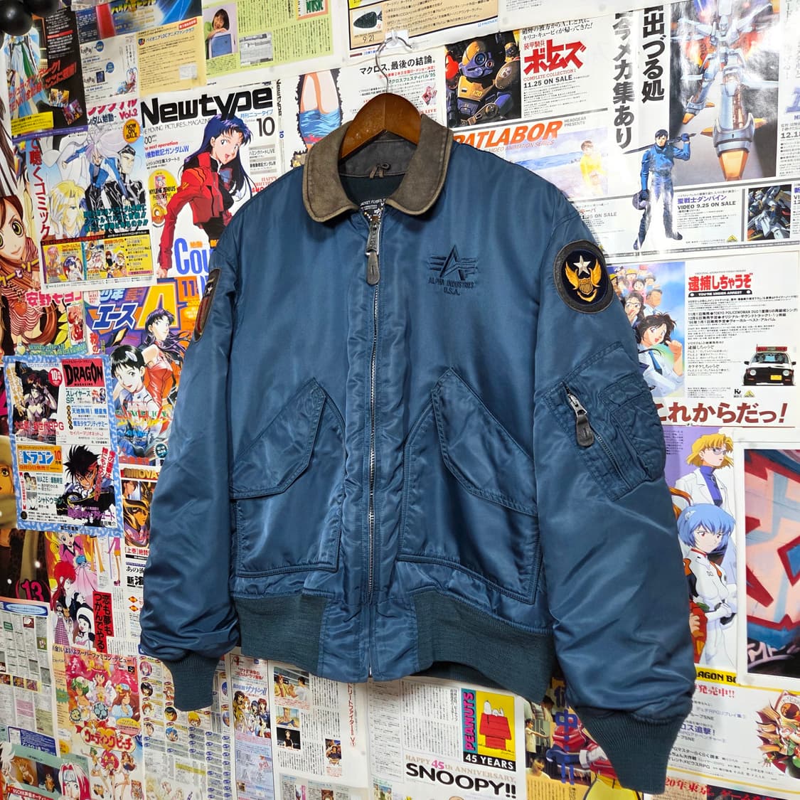 알파인더스트리 밀리터리 가죽 카라 항공 점퍼 상품이미지2